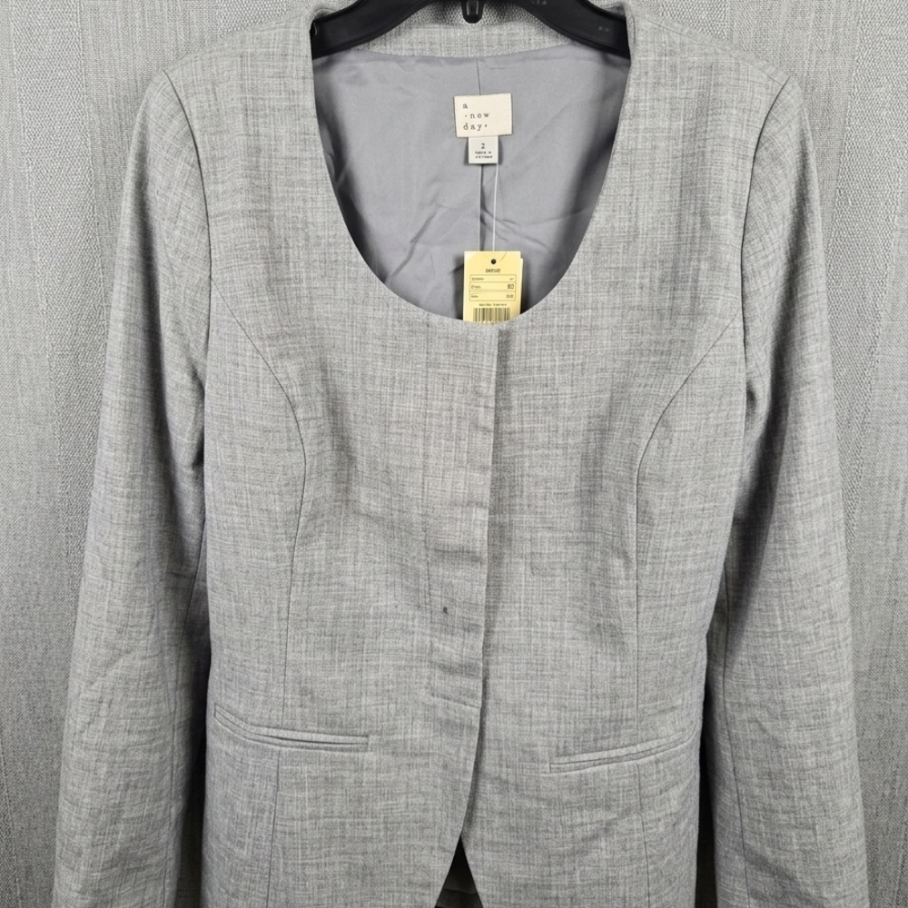 a new day Light Gray Scoop Neck Blazer
